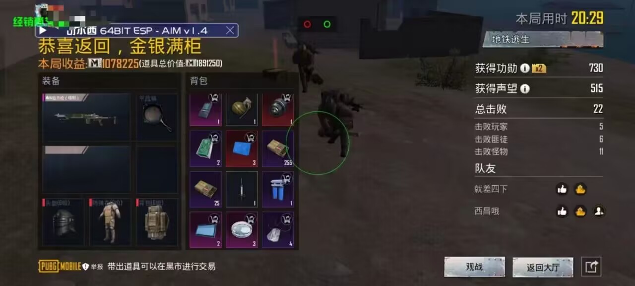 和平精英辅助【原神一体+容器双版本直装】稳定防封 子弹追踪 范围伤害 子弹加速 地铁逃生